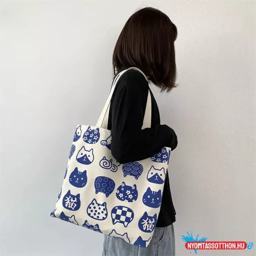 Cica vászon bevásárlótáska