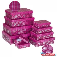 Díszdoboz ARGUS 10 részes tégla pink pillangós 2100-8150