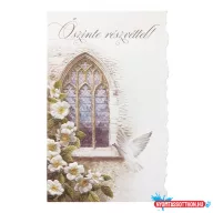   Képeslap 6 ARGUS 14-624 Őszinte részvéttel! templomablak galambbal