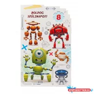 Képeslap 8 ARGUS 17-6049 Szülinap fiús robotok tekerős