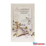   Képeslap 8 ARGUS 19-642 Szeretettel bérmálkozásod alkalmából biblia és galamb