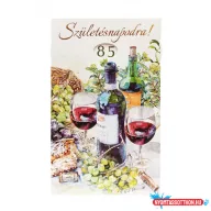   Képeslap 8 ARGUS 15-6468 Szülinap férfi borospoharak üveggel tekerős