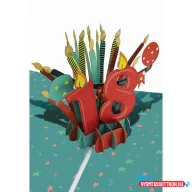 Képeslap MAR 18. Születésnap Kirigami 21OR200