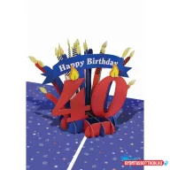 Képeslap MAR 40. Születésnap Kirigami 21OR203