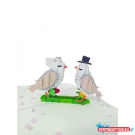 Képeslap MAR Madárpár Esküvő Kirigami 22OR106