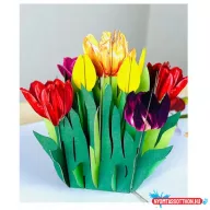 Képeslap MAR Tulipán Kirigami 23OR16