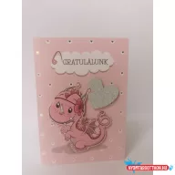Képeslap MAR Gratulálunk rózsaszín sárkányos TSC26