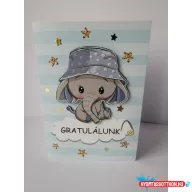 Képeslap MAR Gratulálunk kék elefánt TSC27