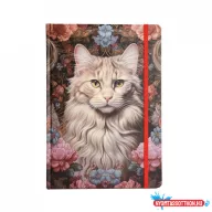   Napló ARGUS B5 keményfedeles(17,6x25 cm) Macska piros gumival 96 lapos 1416-0002