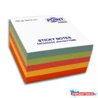   Öntapadós jegyzet POINT Notes (76x76) 400lap normál/pasztell szivárvány kocka