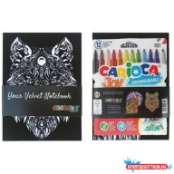   Füzet COLORVELVET A/5 flokkolt felülettel, ajándék 12-es rostirónnal, sima lap
