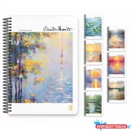   Spirálfüzet GIPTA Monet 17x24 cm karton borítással 100 lapos kockás 7006