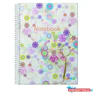   Spirálfüzet ANCOR Notebook A/4 120lap PP borító színregiszteres vonalas 68818