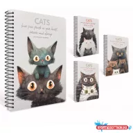   Spirálfüzet GIPTA Cats A/4 karton borítással 80 lapos kockás 7620