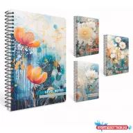   Spirálfüzet GIPTA Level Notes 13x21 cm karton borítással 80 lapos kockás 7727