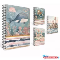   Spirálfüzet GIPTA Sea Book 17x24 cm karton borítással 80 lapos kockás 7632