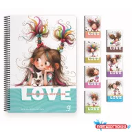   Spirálfüzet GIPTA Love Book A/6 karton borítással 80 lapos vonalas 7757