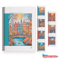   Spirálfüzet GIPTA City 17x24 cm karton borítással 80 lapos vonalas 7253