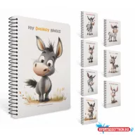   Spirálfüzet GIPTA Donkey Notes 17x24 cm dombor nyomott borítással 80 lapos kockás 7873
