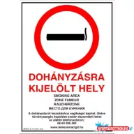   Matrica GUNGL A/4 tájákoztató Dohányzásra kijelölt hely többnyelvű ("D")