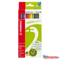 Színes ceruza 12/klt STABILO GREENcolors 6019/2-121