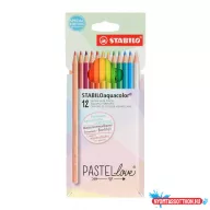 Színes ceruza 12/klt STABILO Aquacolor Pastel Love 1612/7