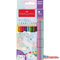   Színes ceruza 12/klt FABER -CASTELL hatszögletű 10+3db unikornis FC111219