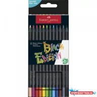   Színes ceruza 12/klt FABER-CASTELL háromszögletű, fekete test /Black edition/ 116412