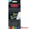 Színes ceruza 12/klt FABER-CASTELL háromszögletű, fekete test /Black edition/ 116412