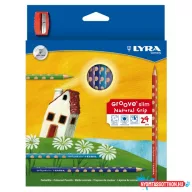 Színes ceruza 24/klt LYRA Groove Slim hegyezővel 2821240