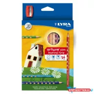 Színes ceruza 36/klt LYRA GROOVE Slim hegyezővel 2821360