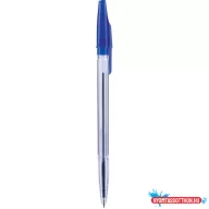   Golyóstoll eldobható ARK Stick pen 222 (1mm) kupakos átlátszó test kék tinta