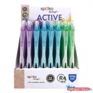   Golyóstoll SPOKO ReLeaf Active átlátszó test/pasztell színek S0117