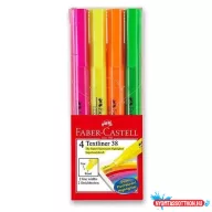   Szövegkiemelő 4/klt FABER-CASTELL vágott végű neon színek vékony 157704