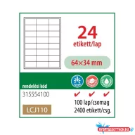   Etikett címke OFFICE 21 OF110 (64x34) univerzális 24 etikett / lap