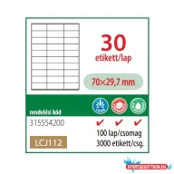   Etikett címke OFFICE 21,TOPSTICK (70x29,7) univerzális OF112 30 etikett / lap