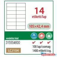   Etikett címke OFFICE 21 (105x42,4) TOPSTICK (105x42,3) univerzális OF104 14 etikett/lap