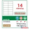 Etikett címke OFFICE 21 (105x42,4) TOPSTICK (105x42,3) univerzális OF104 14 etikett/lap