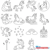   Nyomda 15/klt HEYDA gyermekeknek + fekete bély. párna Unikornis 204888439