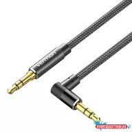   VENTION Szövet 3.5mm M to M Right Angle Audio kábel  2M Black