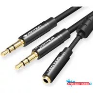   VENTION KÁBEL 2*3.5mm M to  3.5mm F Stereo Splitter Kábel 0.3M