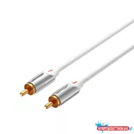 Vention RCA/M -> RCA/M , (szövet,ezüst,alu) 10m, kábel