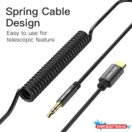 Vention USB-C/M -> 3.5mm Jack, (fekete), 1m, kábel
