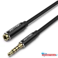   VENTION Szövet TRRS 3.5mm M to 3.5mm FeM Audio Hossz. kábel  8M Black