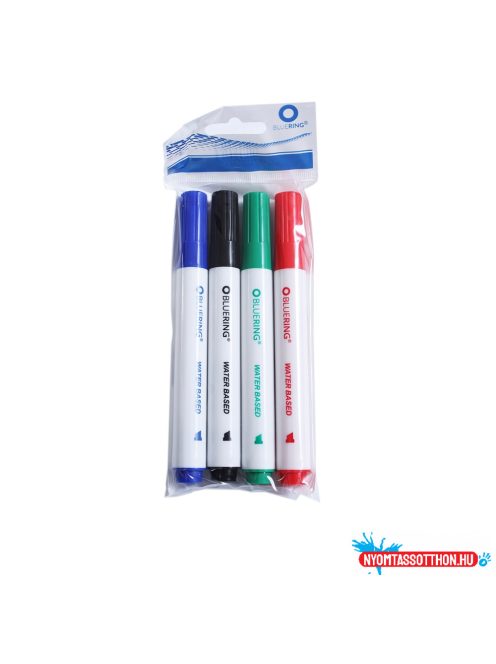 Flipchart marker készlet, rostirón vizes vágott végű 1-4mm, Bluering®, 4 klf. szín