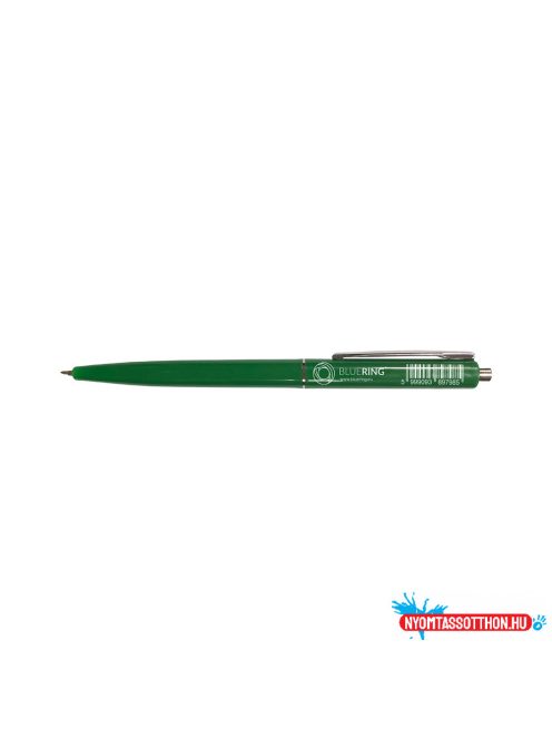 Golyóstoll 0,8mm, nyomógombos műanyag zöld test, Bluering® Z3, írásszín zöld