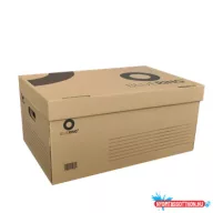   Archiváló konténer karton doboz fedeles 54x36x25cm, felfelé nyíló tetővel Bluering® fehér-kék