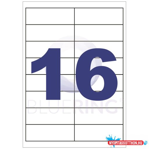Etikett címke, 99,1x33,9mm, 100 lap, 16 címke/lap Bluering®