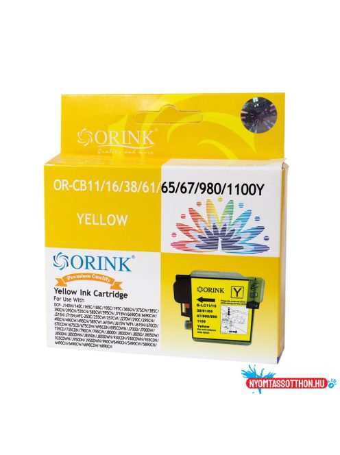 Brother CB11/LC980/LC1100XL tintapatron yellow ORINK