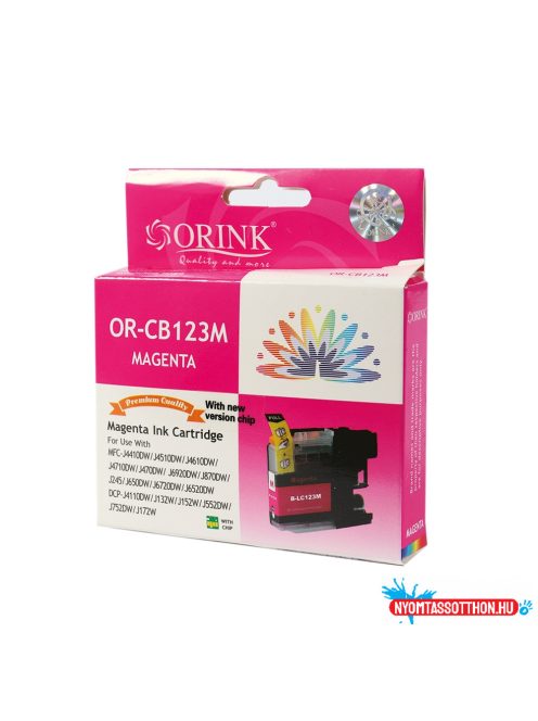 Brother LC123 tintapatron magenta ORINK (utángyártott)